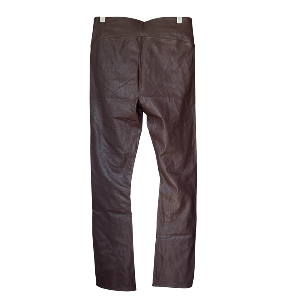 NWT Spanx Cherry Brown Chocolate Faux Leather Like Front Slit Pants Womens M - Picture 7 of 7